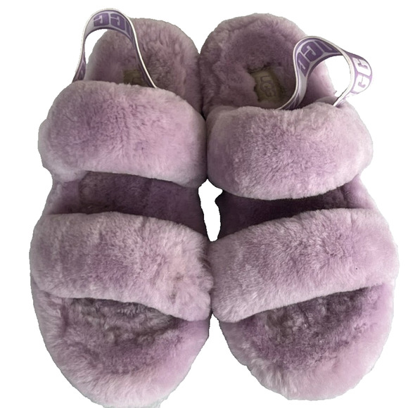UGG Women's Fluffy Slippers in Lavender - Picture 7 of 12